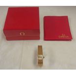 9CT GOLD LADIES OMEGA WRISTWATCH ON 9CT GOLD BRACELET - 25 G Condition Report: Not