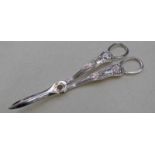 PAIR OF SILVER GRAPE SCISSORS,