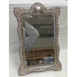 SILVER MIRROR WITH FOLIATE EMBOSSED FRAME, SHEFFIELD 1995 - 37.