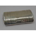 GEORGE III SILVER SNUFF BOX WITH RIBBED DECORATION BY SAMUEL PEMBERTON BIRMINGHAM 1812 - 6.