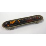 SILVER MOUNTED TORTOISE SHELL PEN TRAY, LONDON 1903 - 22.