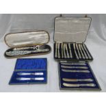 CASED PAIR SILVER PLATED FISH SERVERS WITH FISH DECORATED HANDLES,