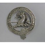 SCOTTISH WHITE METAL CLAN CARTWRIGHT CLAN BRIDGE: OPTIMA LOQUITUR PULCHERIMA FAC,