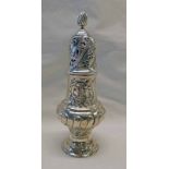 VICTORIAN SILVER SUGAR CASTOR WITH TWIST DECORATION BY CARRINGTON & CO.