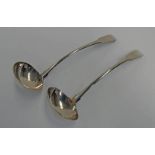 PAIR OF SCOTTISH PROVINCIAL SILVER TODDY LADLES BY JAMES ERSKINE ABERDEEN CIRCA 1800