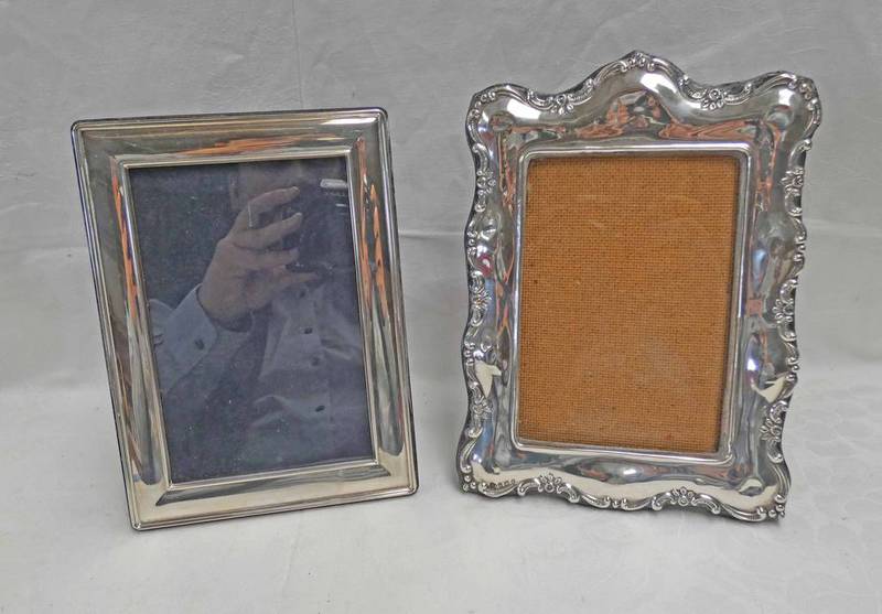 SILVER PHOTO FRAMES - 1 DECORATIVE, BIRMINGHAM 1804 AND 1 MODERN FRAME,