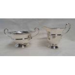 SILVER SUGAR & CREAM WITH PANELLED DECORATION BIRMINGHAM 1931 - 190G