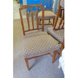 SET OF 10 MAHOGANY DINING CHAIRS ON SQUARE SUPPORTS