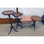 MAHOGANY OCCASIONAL TABLE WITH FRET WORK GALLERY TOP OCCASIONAL TABLE WITH LEATHER INSET TOP,