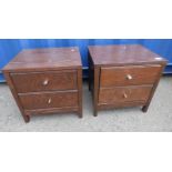 Lot withdrawn PAIR OF OAK 2 DRAWER BEDSIDE CHESTS Condition Report: Generally,