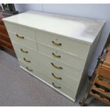 PAINTED CHEST OF 4 SHORT OVER 3 LONG DRAWERS,