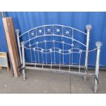 BESPOKE METAL DOUBLE BED FRAME WITH GLASS BALL DECORATION TOTAL WIDTH 166 CM