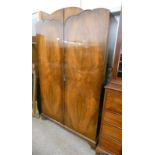 WALNUT 2 DOOR WARDROBE 198 CM TALL X 116 CM WIDE