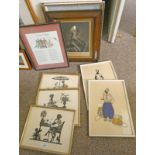 VARIOUS FRAMED PICTURES TO INCLUDE NUMEROUS J G MARSHALL FRAMED SILHOUETTES,
