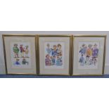 3 FRAMED SPORTING PRINTS BY PETER CURLING: LADS NO 496 OF 500 & TRAINERS NO 496 OF 500 & OWNERS NO