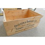 OGSTON & TENNANT LTD GOLD MEDAL SOAPS AND CANDLES ABERDEEN RENFREW LONDON WOODEN CRATE