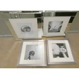 PAIR OF FRAMED PRINTS OF A LADY & PAIR OF MIRROR FRAMED PRINTS