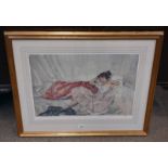 W RUSSELL FLINT SIGNED PRINT WITH SEAL PROVENANCE FRASER & SON FINE ART DEALERS 16 X 23 CM