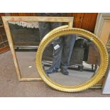 CIRCULAR GILT FRAMED WALL MIRROR AND ONE OTHER MIRROR -2-