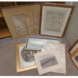 SELECTION OF VARIOUS PRINTS, PICTURES ETC TO INCLUDE MAP OF ABERDEENSHIRE,