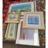 SELECTION OF FRAMED PRINTS, PICTURES ETC TO INCLUDE JUDY BALL FLOWER PRINTS,