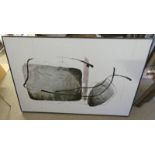 FRAMED ABSTRACT PICTURE OF A STILL LIFE 98CM X 148CM