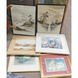 SELECTION OF FRAMED PICTURES, ETC TO INCLUDE FRAMED WATERCOLOUR OF LOCH LOMOND BY PADDISON,
