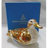 ROYAL CROWN DERBY WIGEON DUCK WITH GOLD SEAL 9 CM TALL WITH BOX Condition Report: