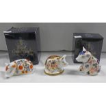 3 ROYAL CROWN DERBY IMARI PAPERWEIGHTS,