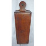 19TH CENTURY MAHOGANY CANDLE BOX Condition Report: Splits and cracking to back panel.