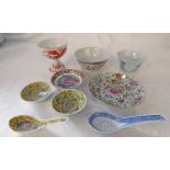 SELECTION OF VARIOUS CHINESE PORCELAIN BOWLS, DISHES ETC WITH VARIOUS MARKS TO BASES,
