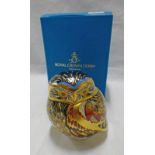 ROYAL CROWN DERBY OWL WITH GOLD SEAL - 8CM TALL