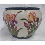 WEMYSS WARE JARDINIERE DECORATED WITH IRISES,