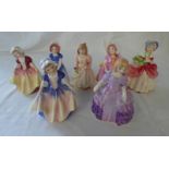 SEVEN ROYAL DOULTON FIGURES: HN 2120 - DINKY DO, HN 3602 - FLOWER GIRL,