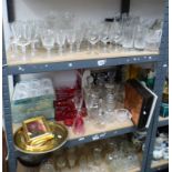 LARGE SELECTION OF CRYSTAL WITH SOME BOXED, VARIOUS CRYSTAL DECANTERS,