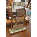 BRASS DRESSING TABLE MIRROR WITH HARDSTONE BASE