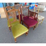 PAIR LATE 19TH CENTURY MAHOGANY CHAIRS ON TURNED SUPPORTS, BAMBOO CHAIR,