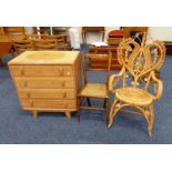 OAK CHEST OF 4 DRAWERS,