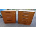 PAIR OF TEAK G-PLAN CHESTS OF 4 DRAWERS,