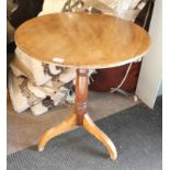 LATE 19TH CENTURY MAHOGANY CIRCULAR FLIP TOP PEDESTAL TABLE DIAMETER 65 CM