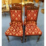 SET OF 4 LATE 19TH CENTURY OAK CHAIRS ON TURNED SUPPORTS