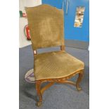 19TH CENTURY MAHOGANY CHAIR ON DECORATIVE CABRIOLE SUPPORTS