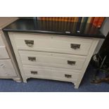 PAINTED CHEST OF 3 DRAWERS
