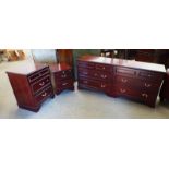 STAG CHEST OF 4 SHORT OVER 4 LONG DRAWERS AND 2 STAG 3 DRAWER BEDSIDE CHEST.
