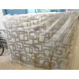 LOT WITHDRAWN - PADDED HEADBOARD WITH GREY & GOLD PATTERN - NEW 147 CM TALL X 188 CM WIDE
