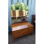 OAK DRESSING TABLE WITH MIRRORS OVER 2 DRAWERS ON SQUARE SUPPORTS 100 CM LONG Condition