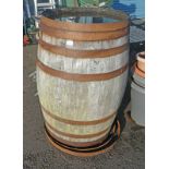 METAL BAND OAK WHISKY BARREL