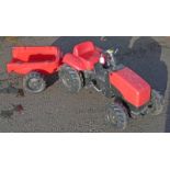 RALLY TOYS CHILDS PEDAL TRACTOR WITH TRAILER