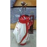 DYNATOUR GOLF BAG & VARIOUS GOLF CLUBS