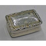 WILLIAM IV SILVER VINAIGRETTE WITH RAISED FLORAL BORDER & PIERCED GRILLE BY NATHANIEL MILLS,